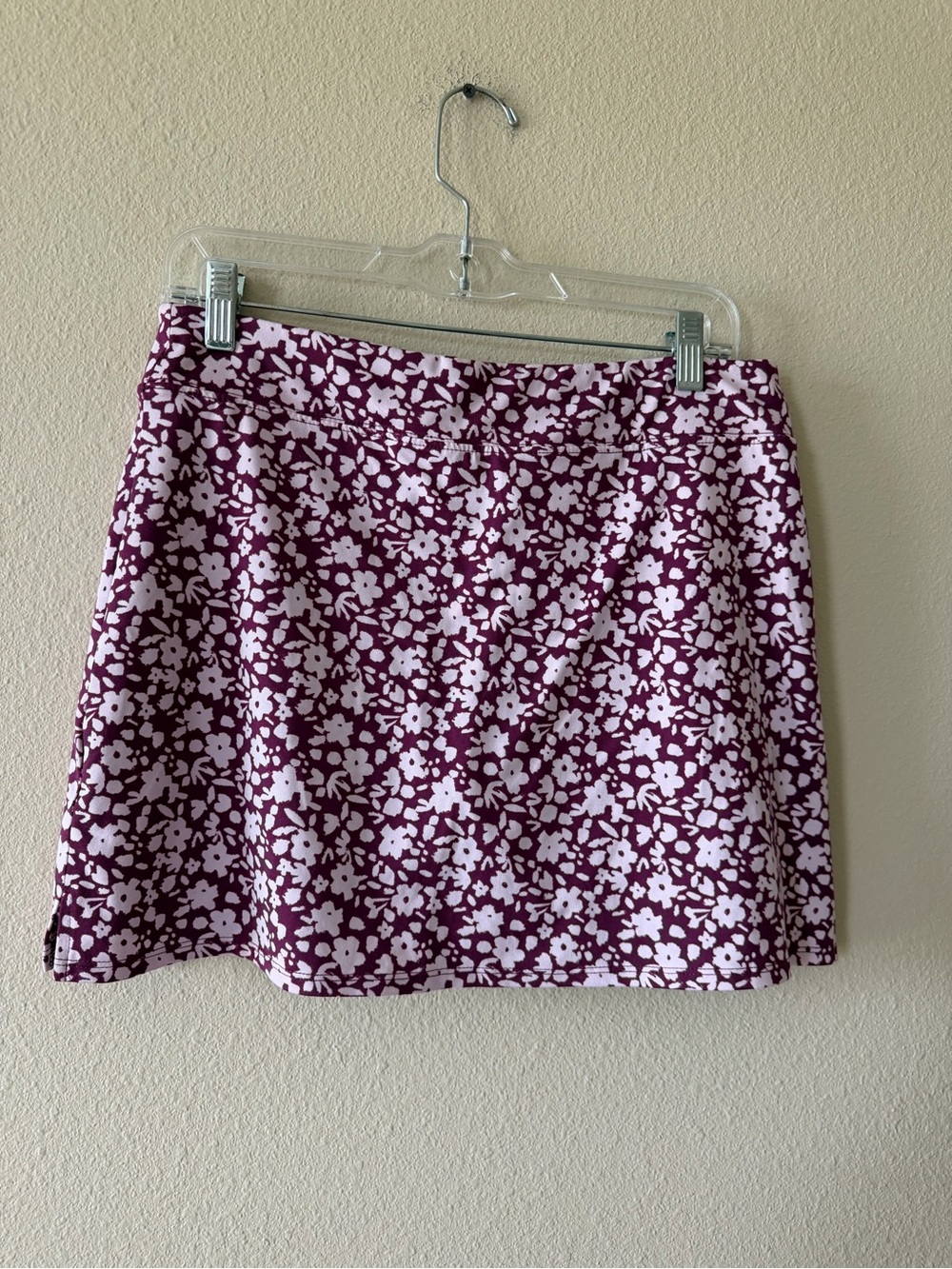 Tranquility by Colorado Clothing Plum and White Floral A-Line Mini Skirt